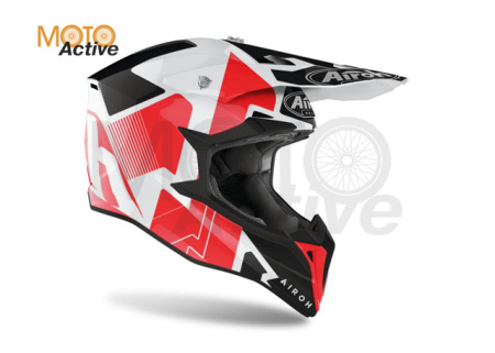 Кроссовый шлем Airoh Wraap Raze Red Gloss